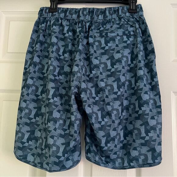 Vintage 1946 Windjammer Geo Print Board Shorts Blue Medium - Picture 4 of 8